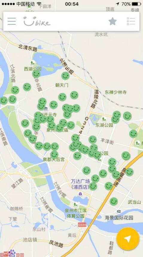 泉州市区公共自行车站点74个 "小黄人"分布图来了