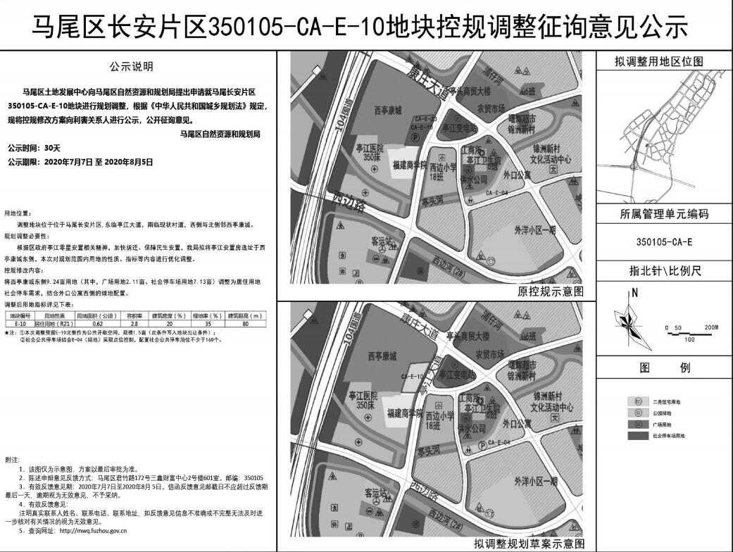 福州马尾区两地块规划拟调整为二类居住用地